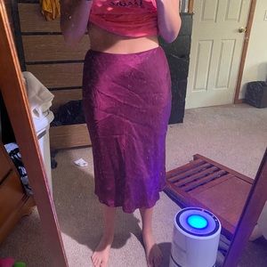 purple banana republic midi skirt